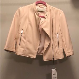 Zara Cropped Blush Pink Cropped Jacket